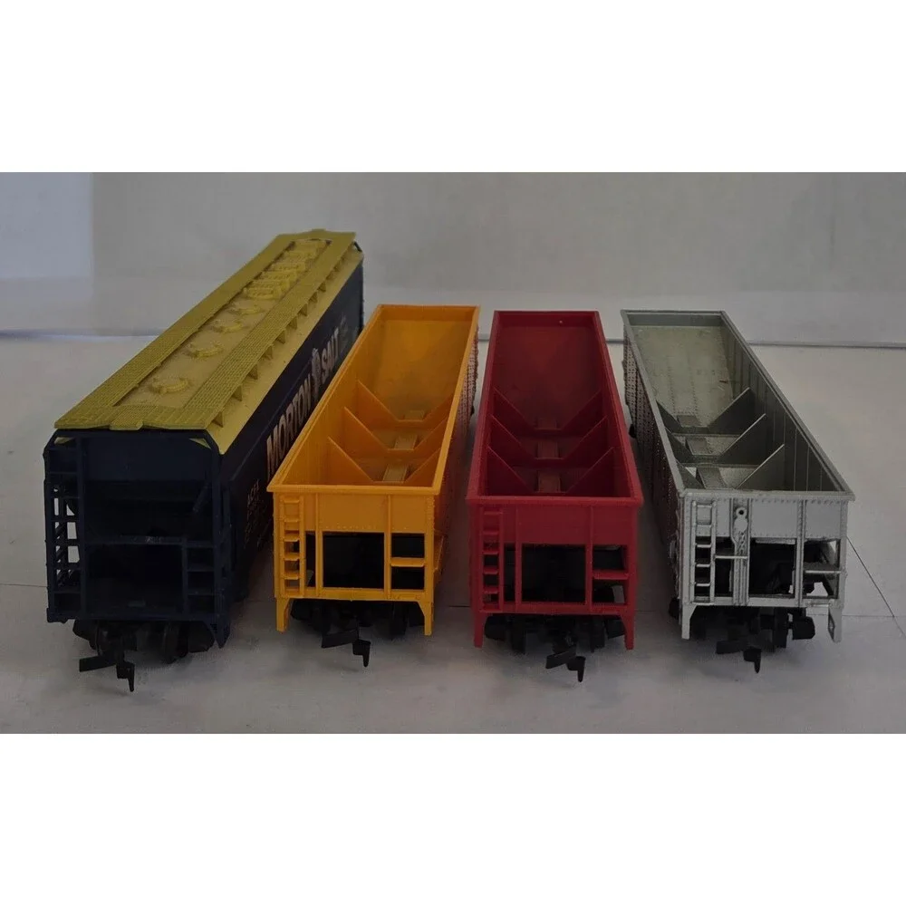 TYCO HO Scale Hopper Car Lot of 4, Morton Salt, Union Pacific, Revere, Virginian